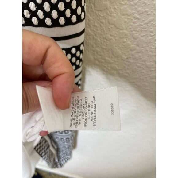 Bisou Bisou Black and White Polka Dot Body Con Dress Womens size 12 y2k vintage - Picture 6 of 6